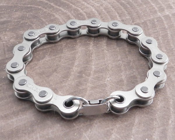 Polished Stainless Steel Bicycle Chain Bracelet