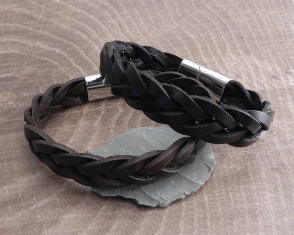 Double Braided 1 Snap Bracelet - Black | Snap Jewelry Ginger Charms |  SnapAccents